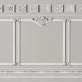 European-style line wall plaster line 3d model