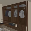 Modern Luxury Walk in Closet Interior Design With Glass Door Wardrobe And Hanging Clothes