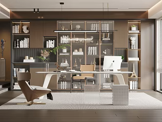 Modern Italian Study Living Room Study Villa Study 3d model