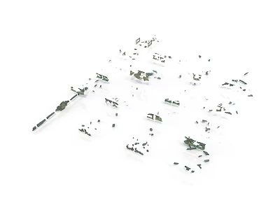 Military Model Parts Scattered On White Background With Various Detailed Components 3d model