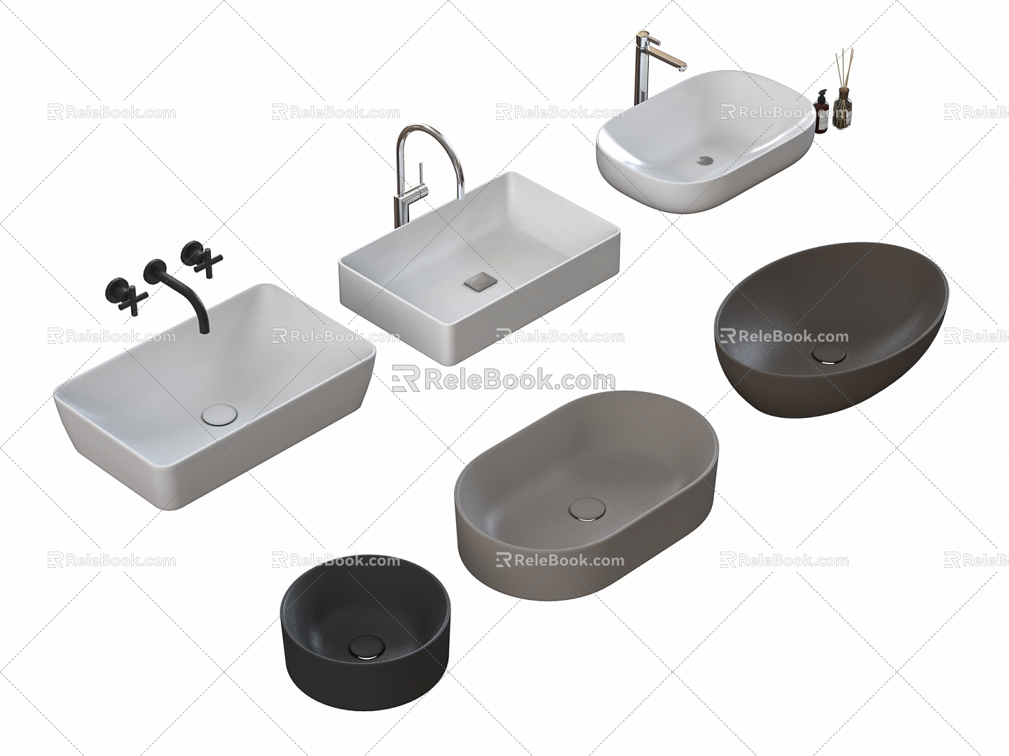 Wash basin basin faucet 3d model