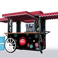 Pizza Hut Commercial Mobile Food Carts With Canopy Wheels And Blue Containers