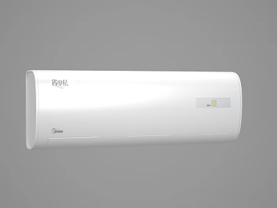 Midea White Wall Mounted Air Conditioner Fan With Modern Design And Digital 3d model