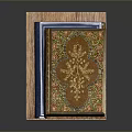 Stylish Wooden Bookshelf With Decorative Books In Colorful Covers And Patterns