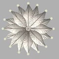 Modern Flower Shaped Ceiling Light With Leaf Decor And Small Dots 3d model