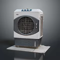 White and Gray Evaporative Air Cooler Electronic Appliance With Control Panel And Fan Grille