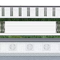 Traditional Feature Wall Design With Grilles White Panels Entrance Doors Green Plants And Decorative Patterns