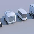 Smart Machines In Various Sizes Displayed Side by Side With White Compact Design 3d model