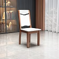 Modern Wooden Dining Chair With White Backrest And Seat In Stylish Interior Design