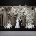 941KB Korean Cloth Orchid Tree Background Wedding Scarectograph Master and Design Material Effect Drawing Including Production Documents 3d model