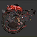 Spider Man Themed Red Motorcycle with Headlight Seat and Decorative Details