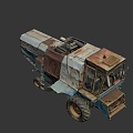 old harvester agricultural machinery 3d model