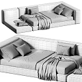 Modern Kids Bed With Soft Cushions Pillows And Multiple Color Options