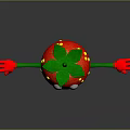 Cartoon Strawberry Character With Green Leaves Red Body Arms And Legs Big Eyes