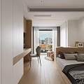 Modern Tatami Bedroom Interior Design With Bed Storage Cabinets Armchair And Decorative Rug