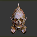 Mythical Fish Skeleton Creature With Anatomical Organs And Hair Like Scales