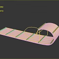 Handmade Glider Model With Orange Stripes White Panels And Red Frame Structure 3d model