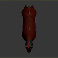 Red Horse Sculpture With Gray Head Detail In 3D Model Standing Pose