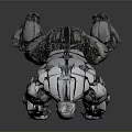 3D Rendered Silver Mechanical Gorilla Decorative Figurine With Metallic Texture And Crouching Posture