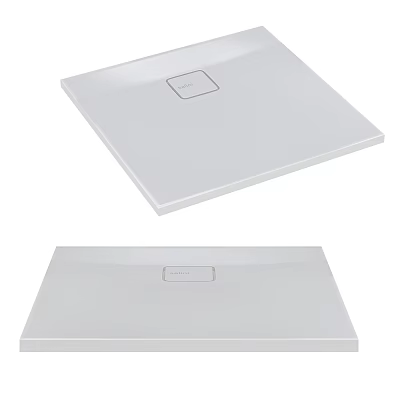 Minimalist Modern White Ceramic Washbasin With Flat Smooth Top And Sleek Design 3d model