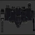 Futuristic Mechanical Robot With Metallic Armor Weapon Arm And Detailed Legs
