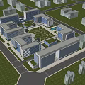 Modern Industrial Factory Complex Design With Multiple Buildings And Green Spaces 3d model