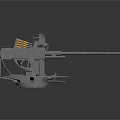 Detailed Military Naval Artillery Gun With Mounted Base And Mechanical Components
