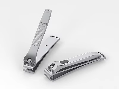 Pair of Sleek Stainless Steel Nail Clippers For Daily Living Essentials 3d model
