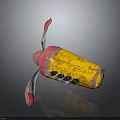 Yellow And Pink Portable Electronic Speaker With Black Control Buttons And Audio Features