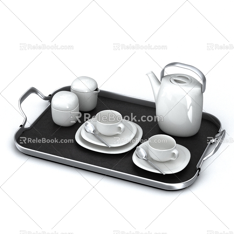 Tea set tableware combination 3d model