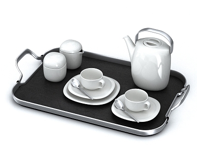 Tea set tableware combination 3d model