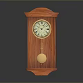 Mahogany Wooden Electronic Wall Clock with Round Dial Roman Numerals and Gold Pendulum
