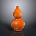 Elegant Orange Gourd Shaped Ceramic Vase For Home Furniture Decor