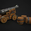 Modern Cannon Ancient Cannon 3d model
