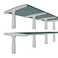 Modern Metal Frame Glass Roof Sunshade Canopy With Multiple Supports For Outdoor Use