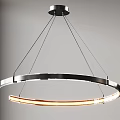 Modern Circular Chandelier With Metal Frame And Illuminated LED Strip For Contemporary Interior