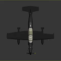 Black Military Trainer Aircraft Model With Transparent Cockpit And Yellow Details On Gray Background