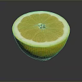 Fresh Juicy Lemon Half Sliced With Vibrant Yellow Pulp And Seeds