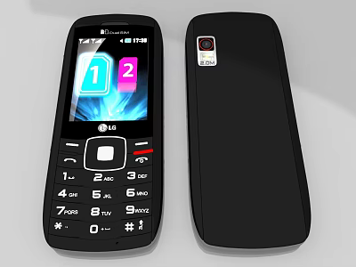 LG Feature Mobile Phone With Front Screen Numeric Keypad And Back Camera 3d model