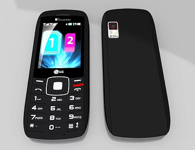 LG Feature Mobile Phone With Front Screen Numeric Keypad And Back Camera 3d model