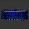 Blue Decorative Plant Arrangement With Circular Structure And Tree Branch On Square Base