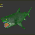 Great White Shark With Open Mouth And Sharp Teeth On Dark Background 3d model