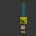 Children's Playground Structure With Yellow Canopy Red Stairs Colorful Climbing Blocks And Green Slide