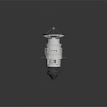 Space Station Module With Extended Blue Solar Panels And Metallic Main Body 3d model