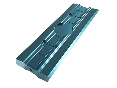 Industrial Blue Metal Component With Grooves And Precision Holes For Mechanical Use 3d model