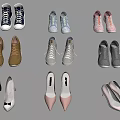 Colorful Stylish Shoes Collection With Sneakers High Heels And Casual Designs