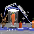 TOP TOY Exhibition Stand With Rotating Structure Blue Lighting And Carrot Models 3d model