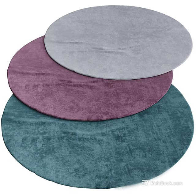 Elegant Round Rugs in Multiple Colors for Home Living Room Decor 3d model 