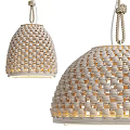 Rattan Dome Shaped Pendant Lights With Warm Glowing Interior And Handwoven Design