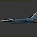 Blue Modern Fighter Jet Featuring Orange Tail Tips Sleek Cockpit And Aerodynamic Design